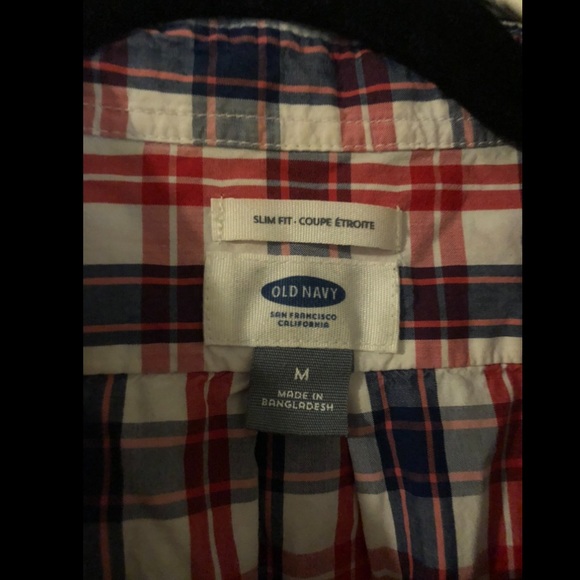 Old Navy plaid button down size medium slim fit - Picture 2 of 2